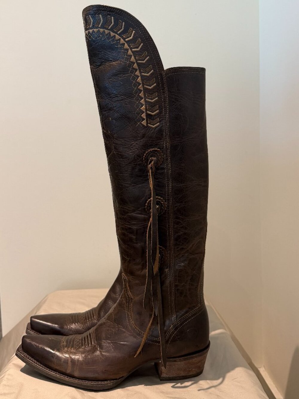 Ariat Tallulah Western Boots in Brown Leather with Tassels - Size 9 - Picture 3 of 12